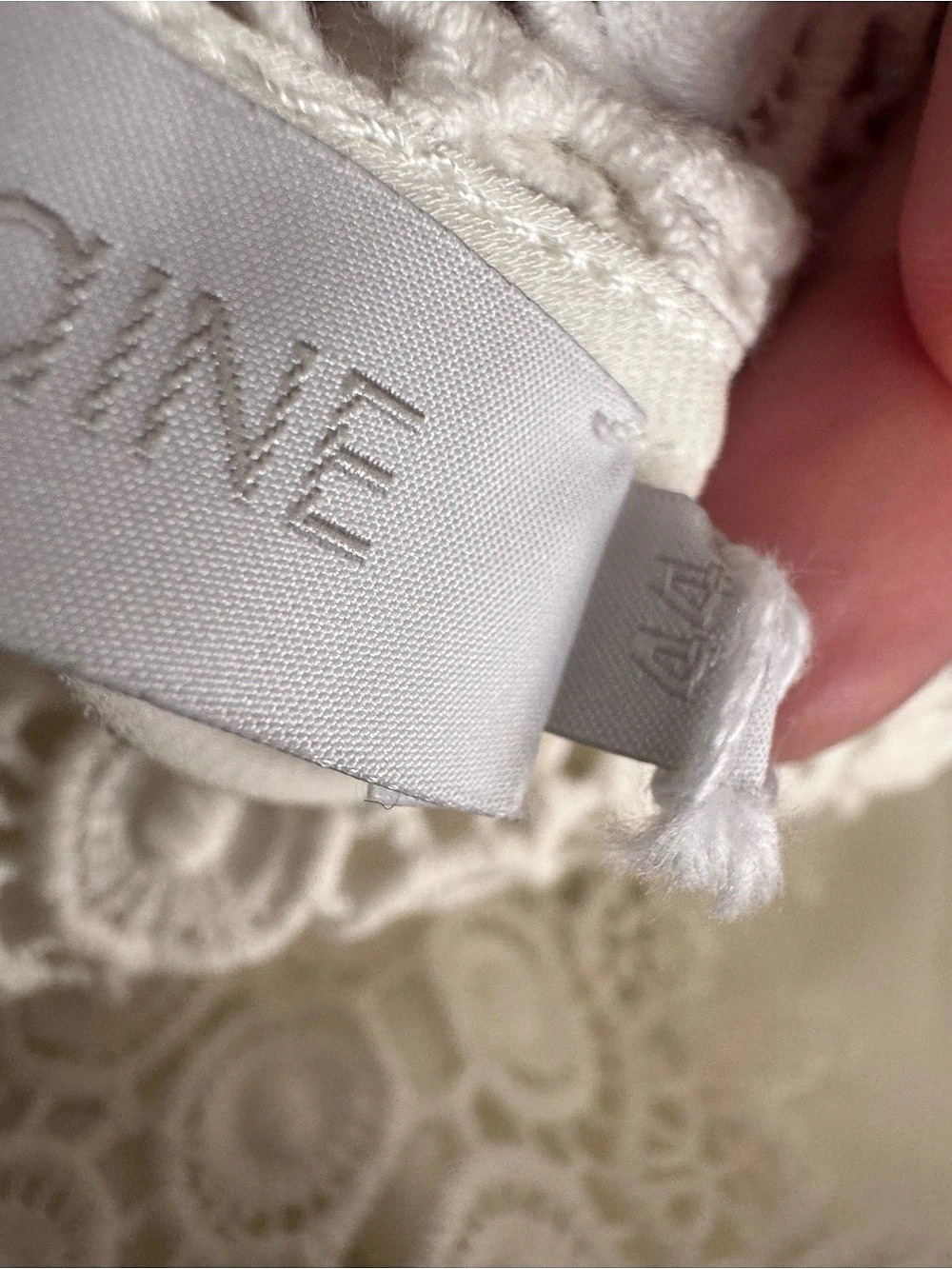 Anne Fontaine Rufina Lace Trim Blouse in White Size 44 - Picture 5 of 8